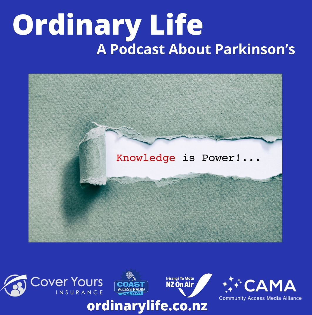 Blue paper with a strip torn away revealing white paper underneath and the words "Knowledge is Power."